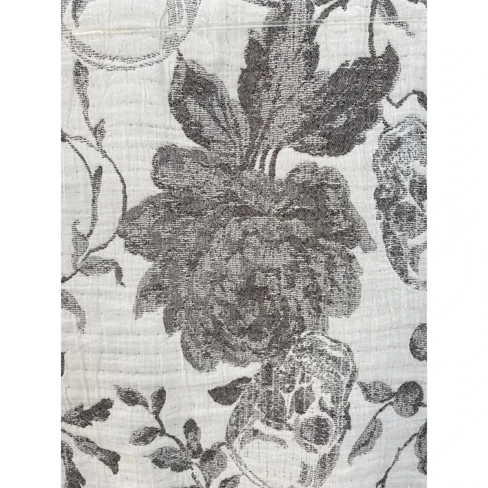 Indigo Home Throw Blanket 50x60 Spooky Skull Floral Toile Grey White Halloween